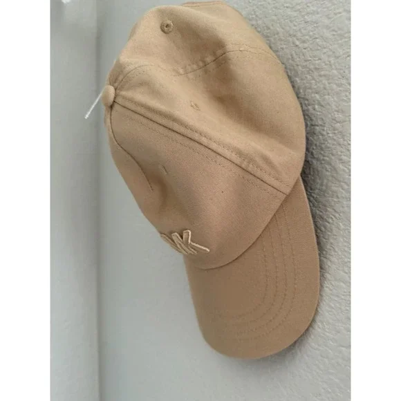 Michael Kors MK Logo Baseball Cap Hat Tan Khaki Adjustable One Size Mens Womens - Picture 3 of 5